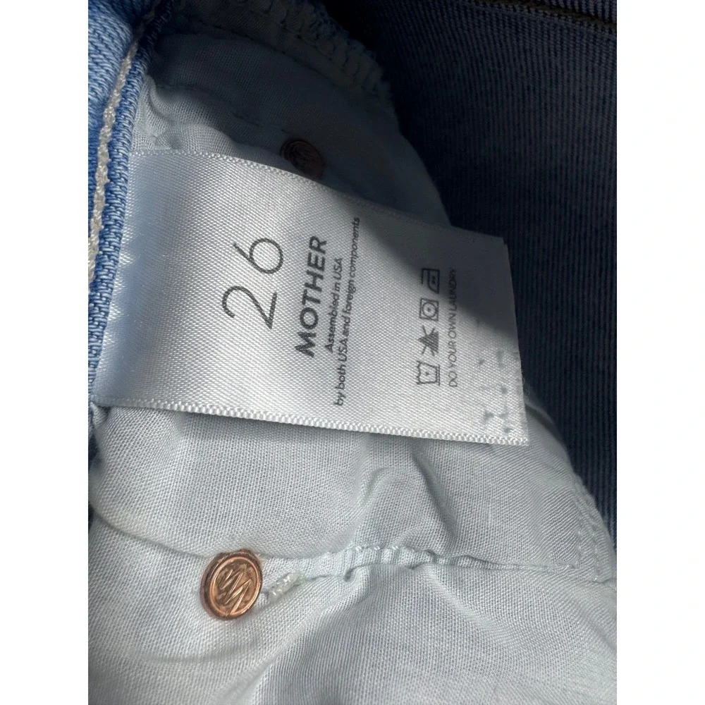 Mother The Tripper Ankle Fray Jeans Big Hair Don't Care Light Wash Blue Size 26 - Picture 6 of 10